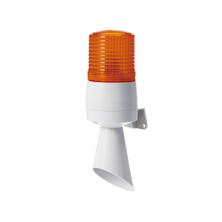 Luz LED con patrones de destello fijo y destellante con buzzer incorporado de alto volumen Máx. 95 dB color Ámbar 24 VCD