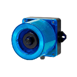 Combinacion de baliza LED color Azul y sirena electrónica de 31 tonos resistente a la intemperie de volumen máx. 123 dB a 110-