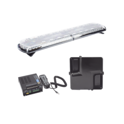 Kit de Sirena Vehicular H2 Covert, Bocina ultradelgada y Torreta 48" Serie 12 con 130 LED, dual color rojo/azul/claro/ambar, ide