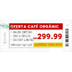 Etiqueta Electrónica de Estantería ZKE29B / Pantalla EPD Gráfica 2.9 Pulgadas / Resolución 296x128 Píxeles / 4 Colores (Neg