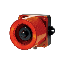 Combinacion de baliza LED color Rojo y sirena electrónica de 31 tonos resistente a la intemperie de volumen máx. 123 dB a 110-