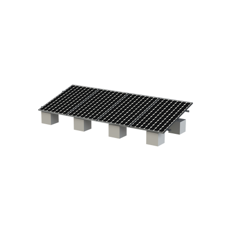 Kit Montaje para 4 Módulos de 30-35 mm espesor / Riel No.8 / Vel. de Viento Máx. 136km/h / Ajustable 20° a 45° / 5400mm Long