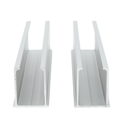 Juego de 2 Mini Rieles De Aluminio para Montaje de Módulos Solares en Techo (Instalación plana 0°). Incluye 4 Tornillos Perfo