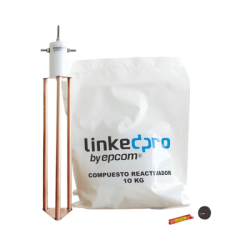 Electrodo Puesta a Tierra 30A / Cobre Electrolítico / Diseño Delta / Filtro Equipotencial / Compuesto 12 kg / 45 cm (17.7 in)