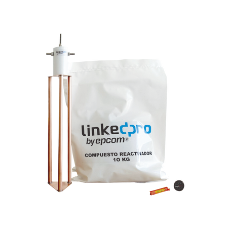 Electrodo Puesta a Tierra 30A / Cobre Electrolítico / Diseño Delta / Filtro Equipotencial / Compuesto 12 kg / 45 cm (17.7 in)