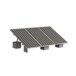 Montaje para 3 Panel Solar, Riel "8" de 4050mm para Módulos con Espesor de 35mm, Velocidad de Viento Máx. 136km/h (20° a 45°