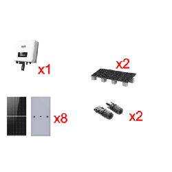 Kit Solar Interconexion 5kW 220Vca / Inversor AFORE / 8 Paneles de 640W / Montaje Incluido