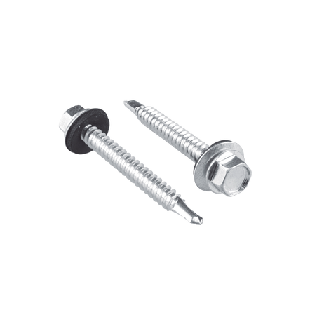 Tornillo - Pija cabeza hexagonal con rondana y punta broca 14 x 1", 100 piezas