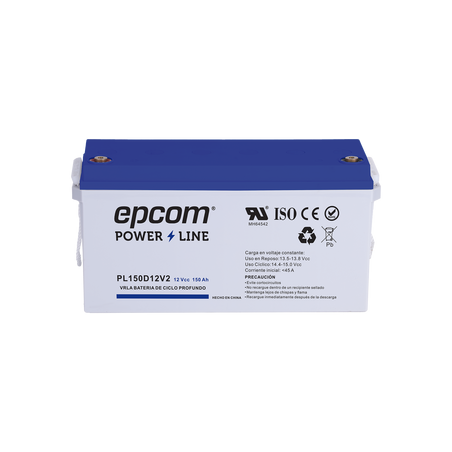 Batería 12 Vcc / 150 Ah / UL / Tecnología AGM-VRLA / CICLO PROFUNDO / Uso en aplicación fotovoltaica / terminales T5