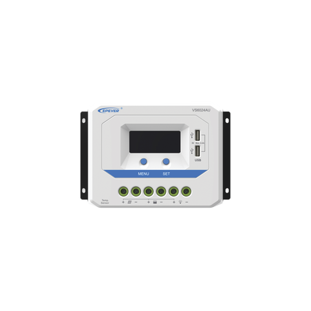 Controlador Solar de Carga PWM 12/24V 60 A, Salida USB, con Display