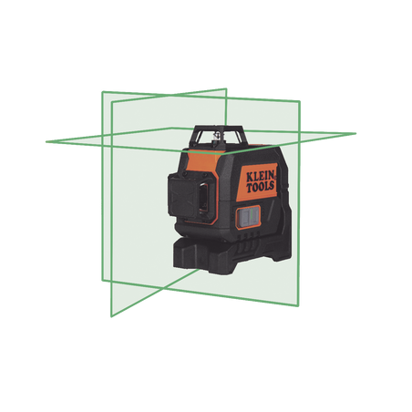 Nivel Láser de 3 Planos de Color Verde, de 360º y 30.5 m. de alcance, Compacto con Base Magnética y para Tripoide