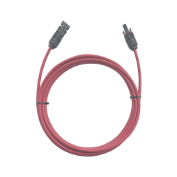 Cable Fotovoltaico / 1 metro / Color Rojo / Calibre 10 AWG / Terminal MC4-Macho y Hembra en ambos extremos