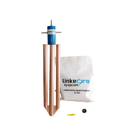 Electrodo Puesta a Tierra 200A / Cobre Electrolítico / Diseño Delta / Filtro Equipotencial / Compuesto 12 kg / Exterior