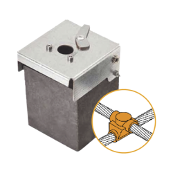 Molde de Grafito Horizontal Unión en Cruz / Cable 4/0 AWG (120 mm²) / 50 Soldaduras / Acero Electrogalvanizado / Normativa UNE