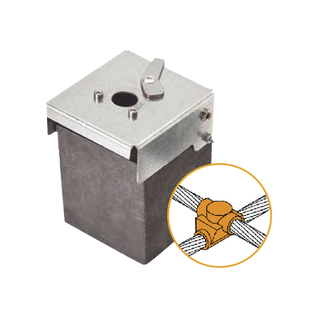 Molde de Grafito Horizontal Unión en Cruz / Cable 4/0 AWG (120 mm²) / 50 Soldaduras / Acero Electrogalvanizado / Normativa UNE