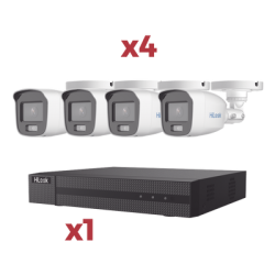 [Kit] DVR 4 Canales TurboHD + 1 Canal IP / 2 Megapixel (1080pLite) / AcuSense Lite / Audio por coaxitron / 1 Bahia de disco duro
