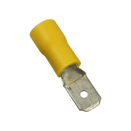 Terminal tipo macho aislada / 12 - 10 AWG / Amarillo / Paquete de 25 piezas.