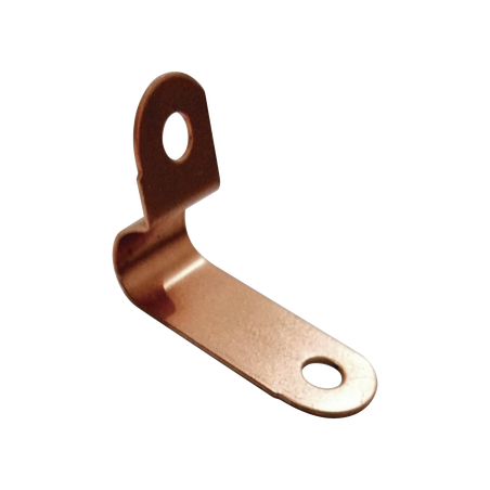 Abrazadera Cable Bajada / Cobre 99.9% / Cable hasta 1 in / Muros y Techumbres / Exterior / Sin Tubería