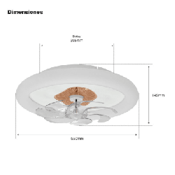 Ventilador de Techo con Luminario LED de 110 V CA 50/60 Hz / 88 W / 3 Tonos de Luz (6500 - 4 000 - 2 700 K) / Diámetro 500 mm /