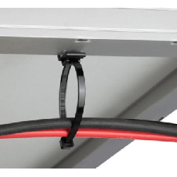 Cincho de Nylon 6.6 Solar Clip, 188mm largo x 14mm ancho, Color Negro, Exterior Resistente a Rayos UV, Paquete de 100pz