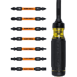 Desarmador Multipunta 15 en 1 / Matraca Resistente / Siete Puntas de Doble Extremo / Grado Industrial / Mango Cushion-Grip / Res