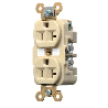 Contacto Dúplex 20 A 125 V / 2 Polos 3 Hilos / Color Marfil /Nema 5-20R /Grado Industrial.