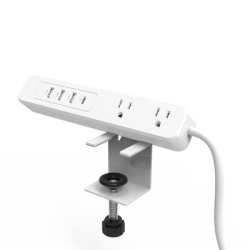 Multicontacto con Montaje para Escritorio / Carga Rápida para 65 W / 2 x Nema 5-15P / 3 x USB-A (5V @3A) / 1 x USB-C (65W)