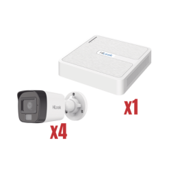 Kit IP 4Megapixel / NVR de 4 Canales con 4 Puertos PoE / 4 Cámaras IP Dual light con microfono