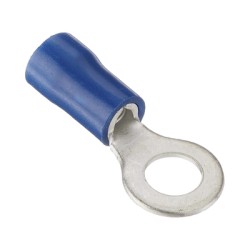 Terminal tipo ojo aislada / 16- 14 AWG / 3/16" / Azúl / Paquete de 25 piezas.