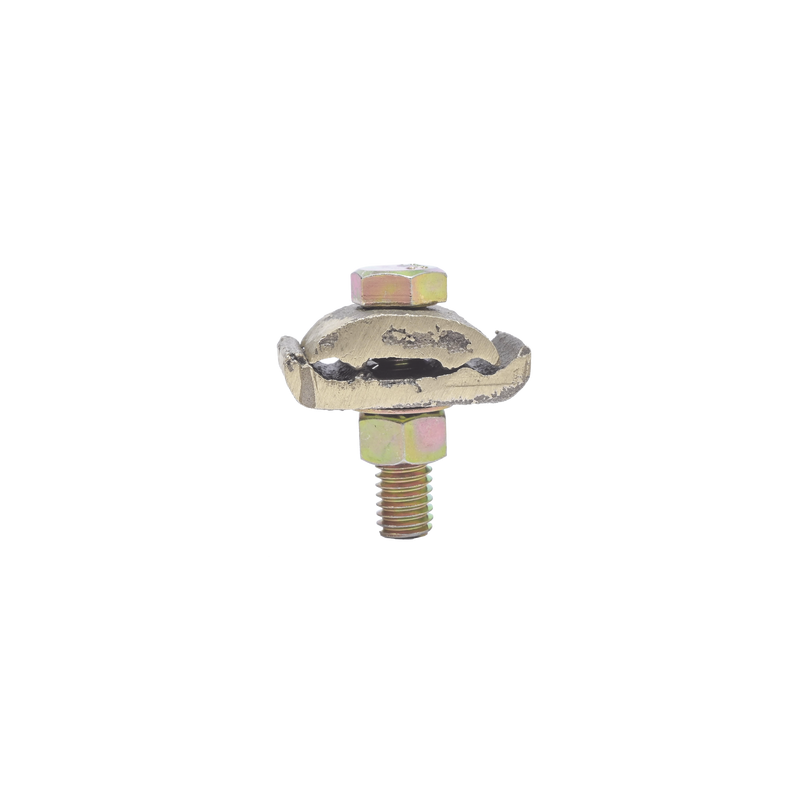 Conector 2 Cables a Superficie Plana / Bronce 100% / Cable 4-2/0 AWG / Sin Soldadura / 2.5x4x3 cm (1x1.6x1.2 in)