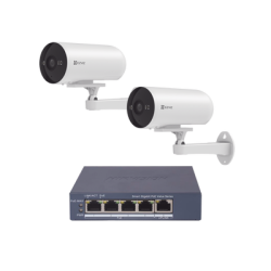 Kit de cámaras PoE Para Uso en Exterior / PoE Estandar Af / 2 piezas CS-H5/3MP/ 1 Pieza de Switch DS-3E1505P-EI/M / Vision Noct