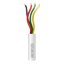 Bobina de 305 Metros (1000 Pies) / Alambre de Cobre / 4 x 22 AWG / Riser / Color Blanco / Para Aplicaciones de Alarmas de Intrus