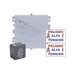 KIT de Energizador de 12,000Volts-1JOULES/2500 mts lineales de proteccion/Activado por Atenuación de voltaje,Corte de línea o 