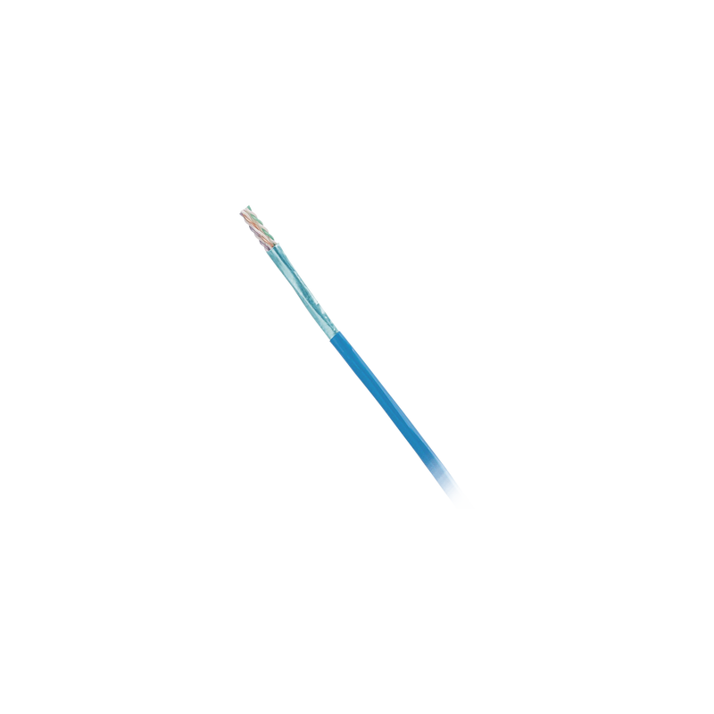 Bobina de Cable Blindado F/UTP de 4 Pares, Cat6, LSZH (Libre de Gases Tóxicos), Color Azul, 305 Metros (1000 Pies)