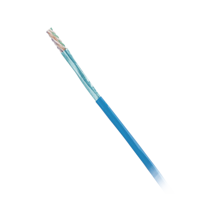 Bobina de Cable Blindado F/UTP de 4 Pares, Cat6, LSZH (Libre de Gases Tóxicos), Color Azul, 305 Metros (1000 Pies)