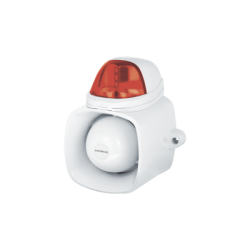 Sirena / Luz Estroboscópica Autónoma / Color Rojo 4 en 1 / IP65 / Uso Interior y Exterior / 12 Vcd / Múltiples Tipos de Notif