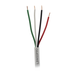 Cable de 305 Metros (1000 Pies): 4 x 18 AWG, Color Blanco, CM, Para Sistemas de Seguridad y Alarmas