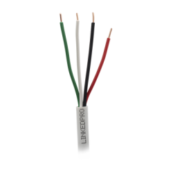 Bobina de Cable 305 Metros (1000 Pies): 4 x 22 AWG, Color Blanco, CM, Para Sistemas de Seguridad y Alarmas