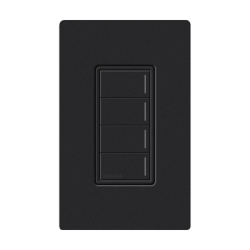 (RadioRa3) Botonera Sunnata Negro 4 escenas para Radio RA3, programe escenas diferentes en cada botón.