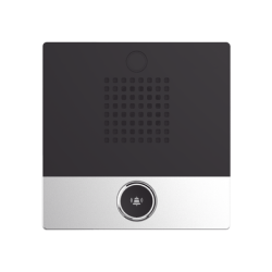 Mini Intercomunicador para hotelería y hospitales, con diseño elegante, PoE, 1 botón, 1 relevador integrado de salida y entra