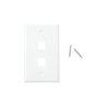 Placa de Pared de 2 Puertos, Keystone, Color Blanco