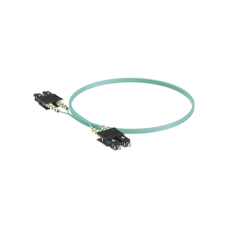 Jumper de Fibra Optica Multimodo 50/125 OM3, SC-SC Duplex, OFNR (Riser), Color Aqua, 2 Metros (6.56 Pies)
