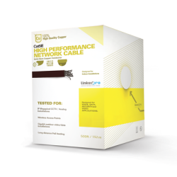 Cable Cat5e de Alto Rendimiento Certificaciones ETL, UL, de 152.5 Metros (500 Pies) de Color Blanco, para Aplicaciones en Video 