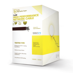 Bobina de Cable de 305 Metros (1000 Pies), Cat5e, Alto Rendimiento, Color Blanco, UL, para Aplicaciones en Video Vigilancia, Red