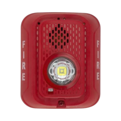 Sirena con Lámpara LED Estroboscópica / a 2 Hilos / Montaje en Pared / 24 Vcd / Configuración Estroboscópica Seleccionable /