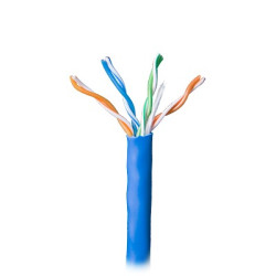 Bobina de 305 Metros (1000 Pies) Cable Par Trenzado Nivel 5 (CAT 5e) / CMR / Color Azul / 4 Pares de Conductores Sólidos de Cob