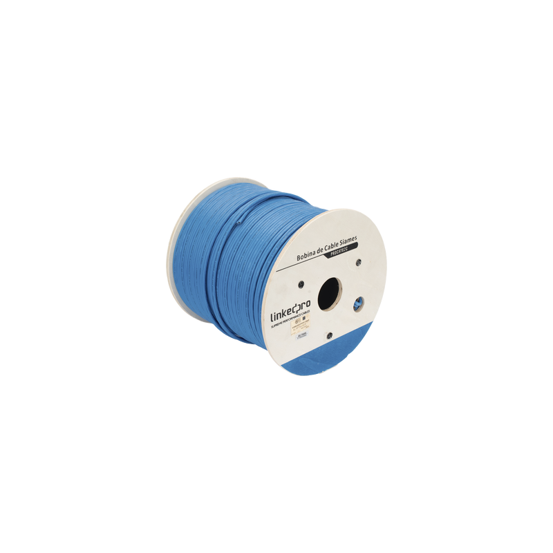 Bobina de Cable Siamés Cat6 UTP 100% Cobre + 2 Cables Gruesos (18 AWG) para Alimentar Cámaras Más Lejos / 152 Metros (500 Pie