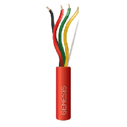 Bobina de 305 Metros (1000 Pies) de Alambre / 4 x 18 AWG / Riser / Tipo FPLR-CL3R / Resistente al Fuego / Color Rojo / Para Sist