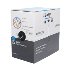 Bobina de Cable de 305 Metros (1000 Pies), Cat5e, Alto Desempeño, de Color Gris, UL, para Aplicaciones en Video Vigilancia, Red