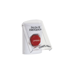 Botón Multipropósito, Texto Salida De Emergencia, Llave para Restablecer, Bocina Integrada De Alarma, Tapa De Policarbonato, 2